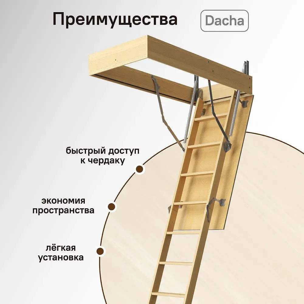 Чердачная лестница Docke Dacha 60x120x280 детальное фото