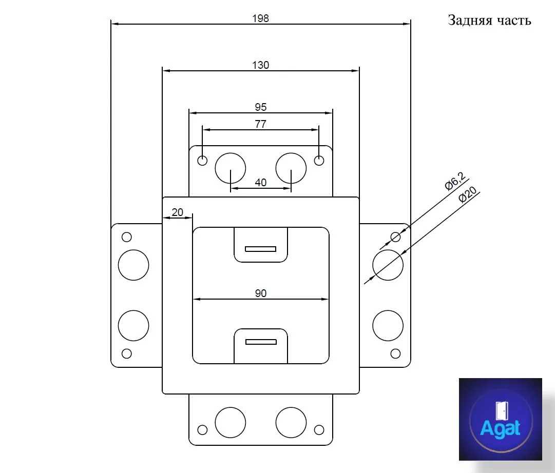 Вентиляционная решетка Keramo Air 130x130 (Черная) детальное фото