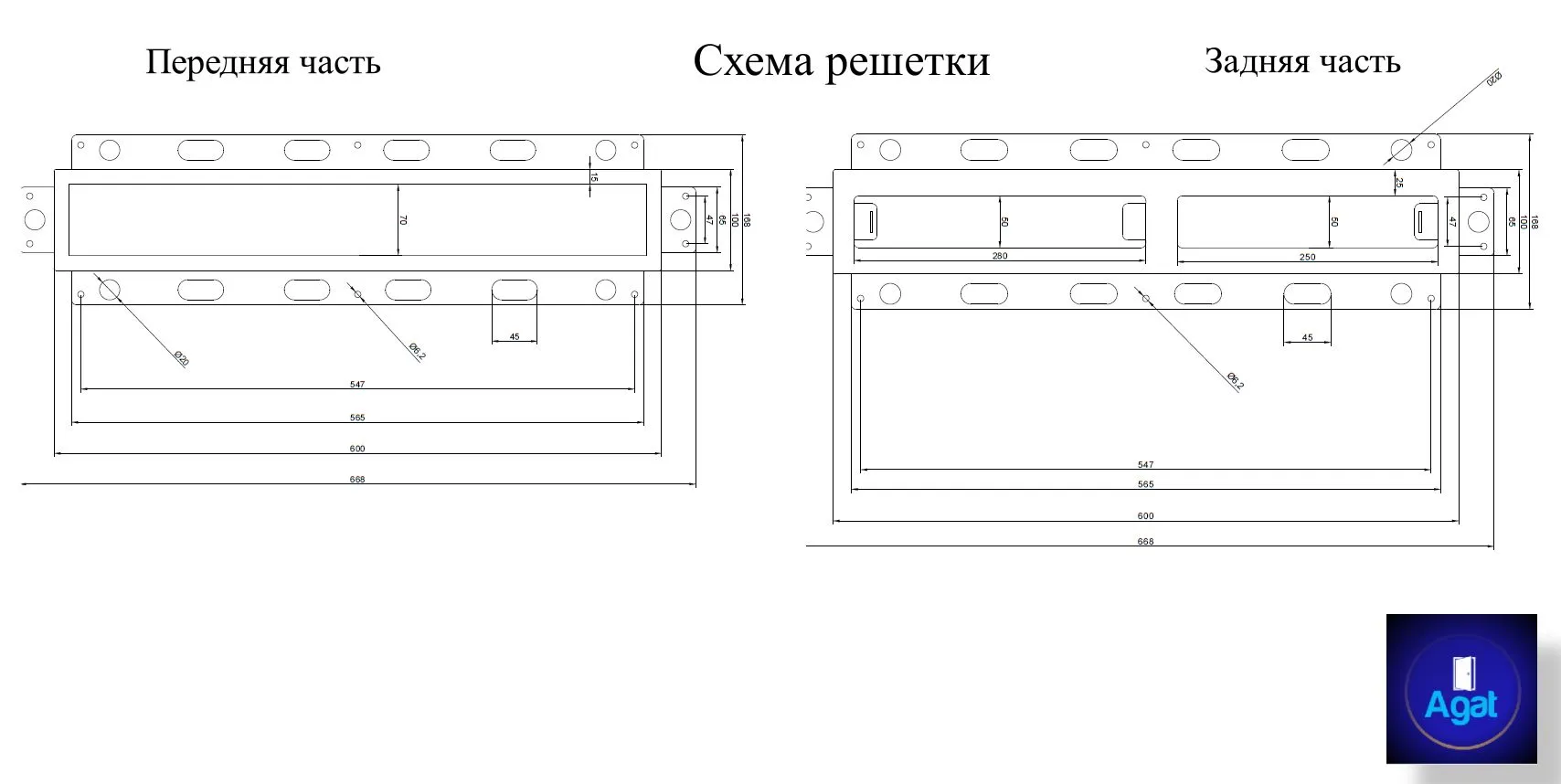 Вентиляционная решетка Plaster Air 600x100 (Черная) детальное фото