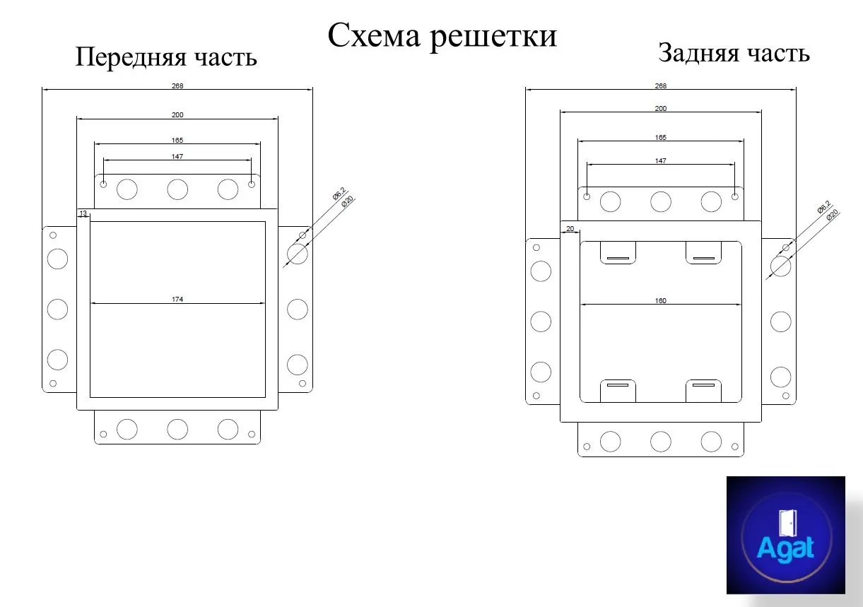 Вентиляционная решетка Plaster Air 200x200 (Черная) детальное фото