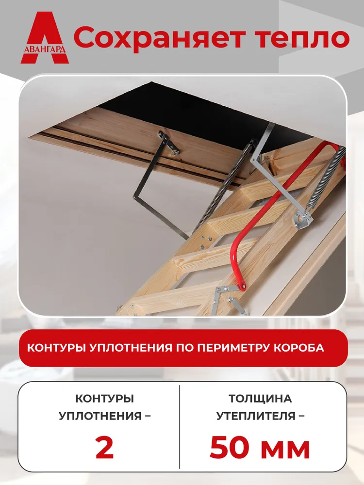 Чердачная лестница Premium Termo Long 70x120x363 детальное фото