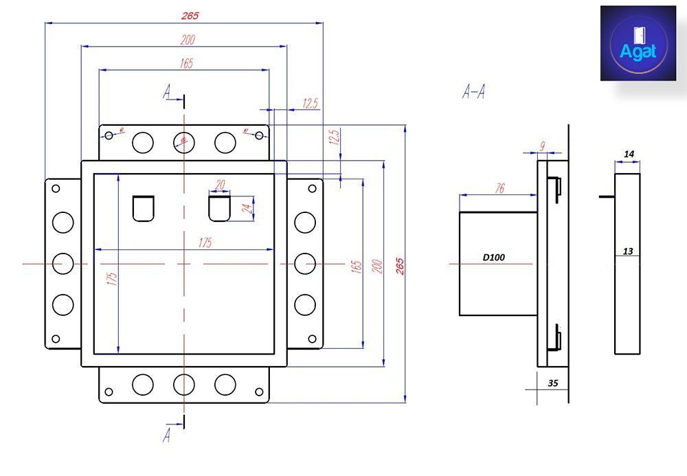 Решетка + вентилятор Plaster Air-Vent GKL 200х200 D100 (белая) детальное фото