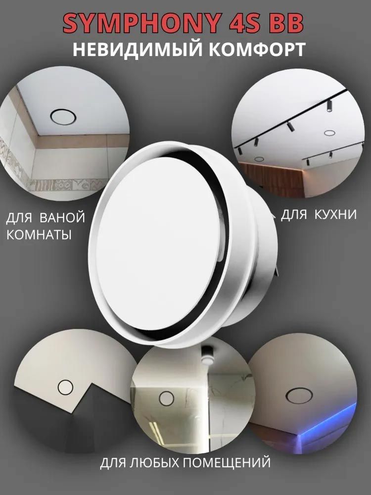 Вентилятор встраиваемый SYMPHONY 4S BB, осевой d 100 мм детальное фото