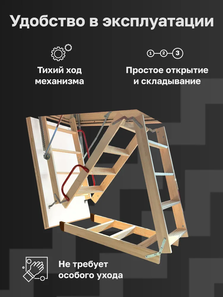 Чердачная лестница Premium Termo Long 70x120x363 детальное фото